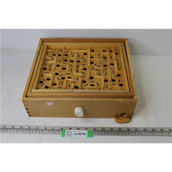 Wooden Ball Puzzle Game (missing ball) - Can use Marble or Metal Ball