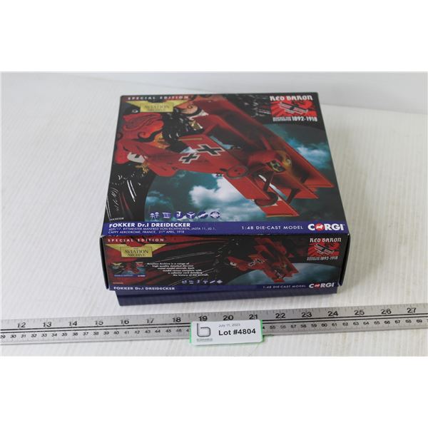 Corgi Red Barron Die Cast Plane in Box (1/48 - scale)