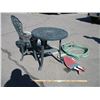 Image 1 : **Plastic Deck Table, with Water Holes and Miscellaneous 24" Round