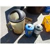 Image 2 : **Garbage Can with Miscellaneous Propane Cylinders, Storage Containers, Miscellaneous