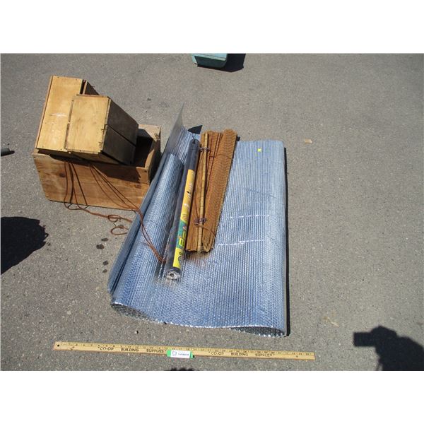 **(3) Wooden Boxes, Landscaping Fabric, Misc.