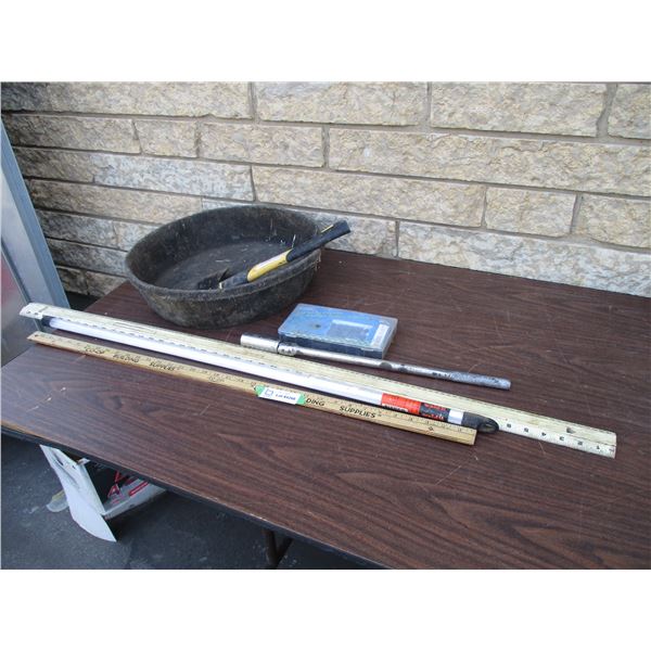 Roller Pins, Level, Hatchet, Weld-It Welding Rods