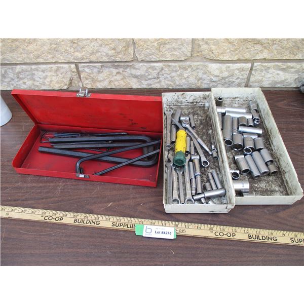 (2) Partial Socket Sets, Container of Allen Wrenches