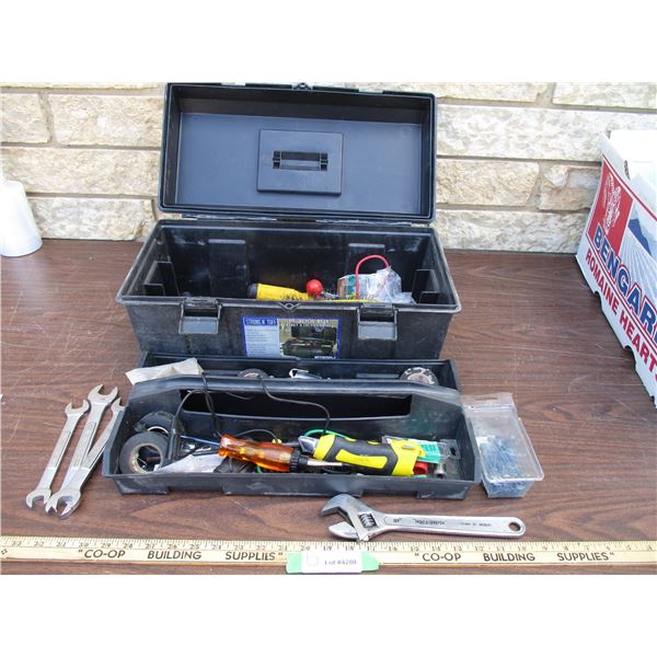 Plastic Toolbox with Various Handtools