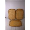 Image 2 : (3) Wicker Trays and Large Vintage Thermos