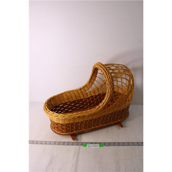 Wooden Woven Toy Bassinet