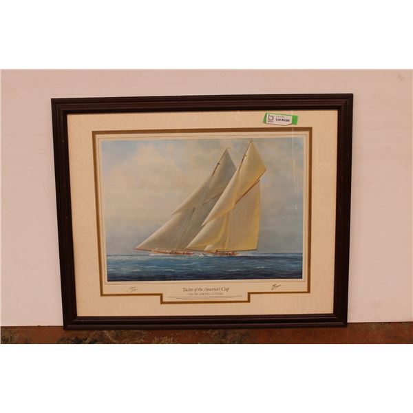 *Framed Yachts of the Americas Cup Art - 25" x 31"