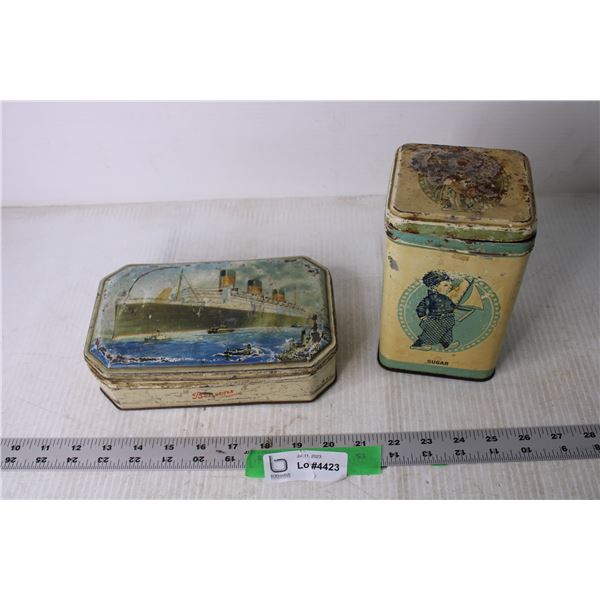 (2) Vintage Tins