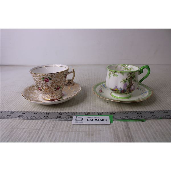 (2) Tea Cups and Saucers