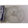 Image 2 : Frosted Glass 14" x 10" Rectangular Dish, Round Glass Serving Dish (Small Chip on Top)