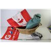 Image 1 : Pepsi Cheer Flag - (2) Fabric Handbags - Straps - Basket