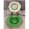 Image 3 : (3x Bid Price) (3) Green Depression Glass Plates