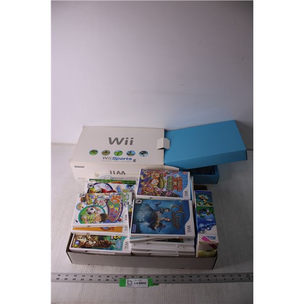 Empty Wii Box and Assorted Wii Games