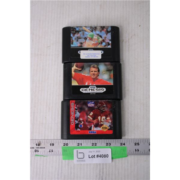 (3) Sega Genesis Games - NFL, Baseball