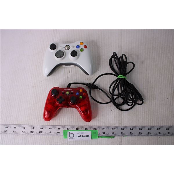 (2) Xbox Controllers (One Missing Back)