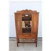 Image 1 : **Antique China Cabinet with Glass Door - 15" x 34" x 56"