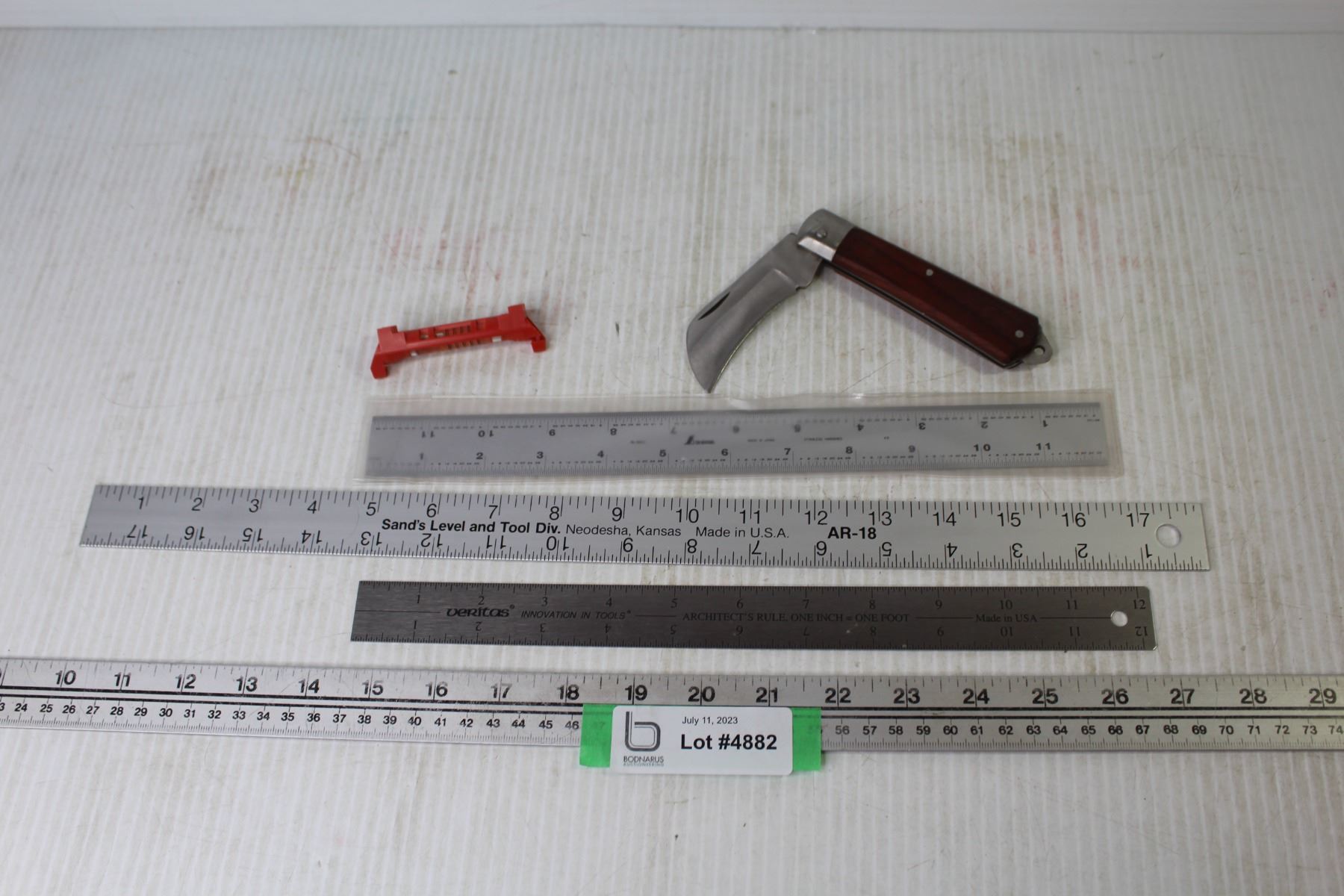 (3) Metal Rulers - Line Level Knife