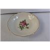 Image 3 : (2) Ceramic Floral Bowls and Plate with Gold Trim (Slightly Faded)