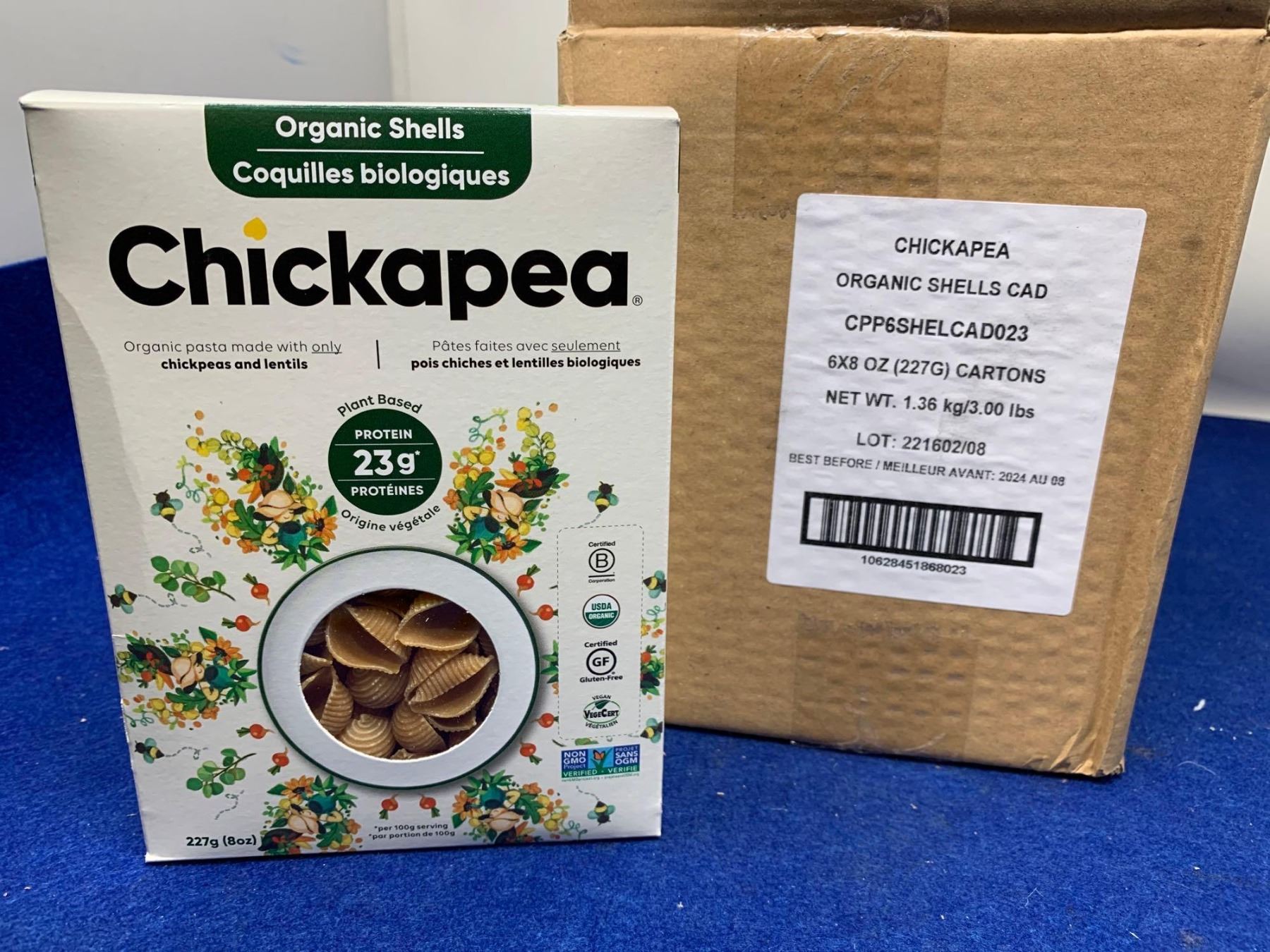 Chickapea Organic Shells Pasta made with only Chickpeas & Lentils 23g x 6