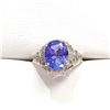 Image 1 : 10K White Gold Tanzanite(3ct) Ring (~Size 5.5)( (~weight 2.98g), Appraised Retail $2420