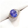 Image 2 : 10K White Gold Tanzanite(3ct) Ring (~Size 5.5)( (~weight 2.98g), Appraised Retail $2420