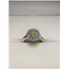 Image 1 : Ladies Natural Canary 1.02 CARAT Round Cut Diamond Cluster 14K White Gold Ring  with APPRAISAL CERTI