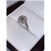 Image 2 : Ladies Natural Canary 1.02 CARAT Round Cut Diamond Cluster 14K White Gold Ring  with APPRAISAL CERTI