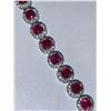 Image 2 : Natural Ruby & CZ Solitaires 12.70 Carat Ladies Tennis Bracelet with APPRAISAL CERTIFICATE VALUE $16