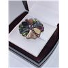 Image 2 : Natural Peridot & Mother of Pearl 12.10 Carat .925 Silver Cluster Ring with APPRAISAL CERTIFICATE VA