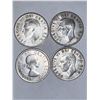 Image 2 : Set of Vintage SIlver Canada Quarters in sequence 1950-1953 king george and queen elizabeth