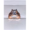 Image 1 : Ladies Floating Princess Cut 1.0 Carat Solitaire & Multi Stone Bezel Set Rose Engagement Ring size 7