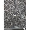 Image 1 : Pike & Main Lita Grey Cabinet with Traditional Balinese-style Carved Doors
