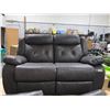 Image 1 : Leather Electric Recliner 2 Seat Loveseat  w/ USB Charging Ports