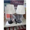 Image 1 : Lot of 2 Black Metal Side Table Lamps