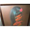 Image 2 : Hawaiian Girl Artwork, Framed 14"x17"