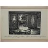 Image 2 : Christmas Card Etching by Huc-Mazelet Luquiens 1946, Framed 8"x6"