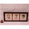 Image 8 : Trio of Royalty Sketch Prints Signed by Artist Seikichi Takara, Framed 33"x13"