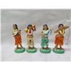 Image 2 : Qty 4 Figurines: Musicians, Dancers, Girl w/ Lei, Approx 7"H