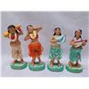 Image 2 : Qty 4 Figurines: Musicians, Dancers, Girl w/ Lei, Approx 7"H