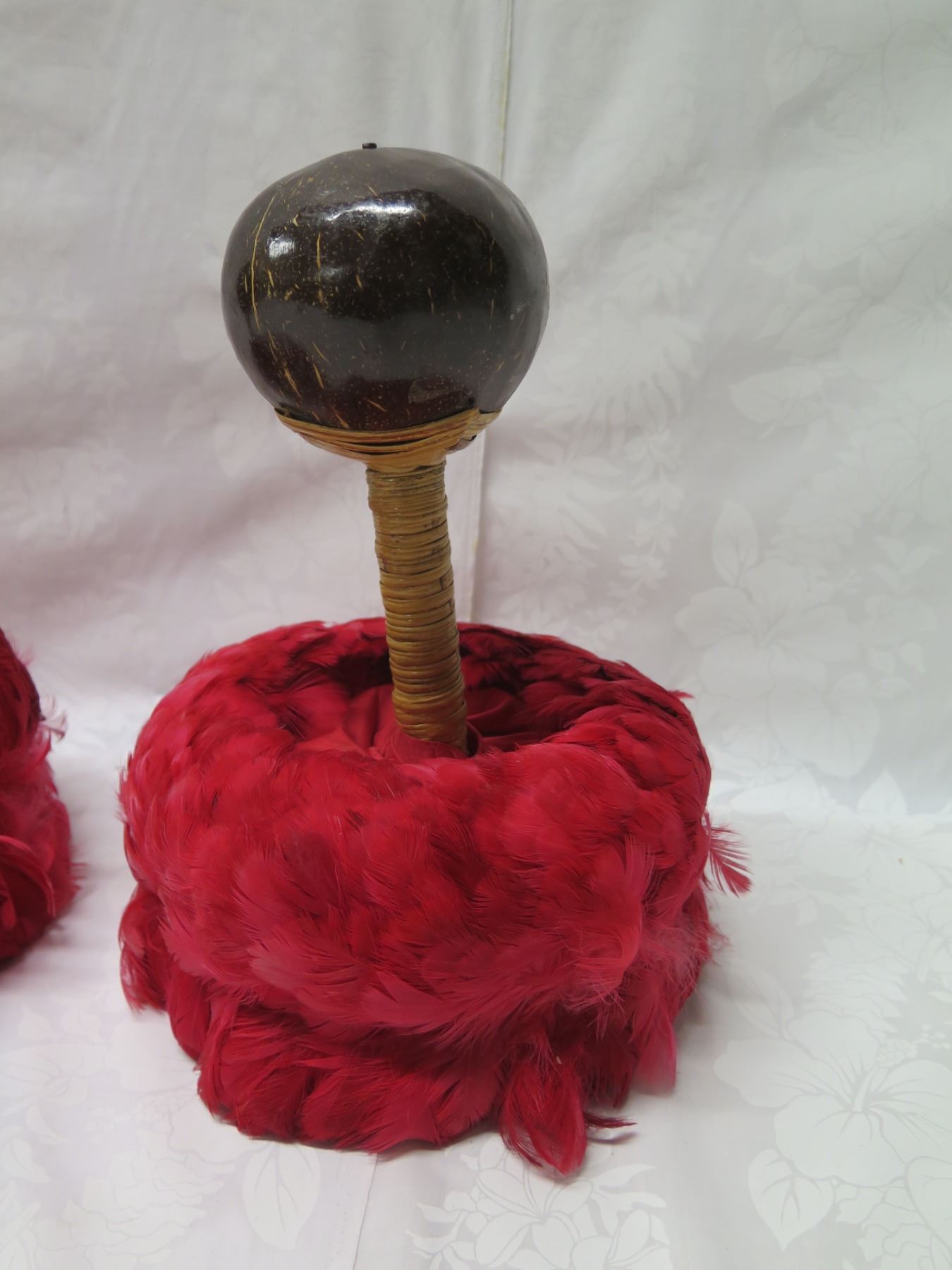 Qty 2 Uli Uli Hawaiian Feathered Hula Instruments Approx. 8