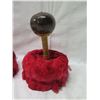 Image 8 : Qty 2 Uli Uli Hawaiian Feathered Hula Instruments Approx. 8" dia, 12"H