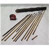 Image 1 : Multiple Bamboo Arrows w/ Metal Heads in Vintage Leather Quiver 20"L