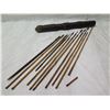 Image 2 : Multiple Bamboo Arrows w/ Metal Heads in Vintage Leather Quiver 20"L