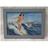 Image 1 : Hawaii Surfing Artwork, Framed 18"x13"