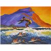 Image 2 : Hawaii Surfing Artwork, Framed 18"x13"