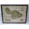 Image 1 : The Island of Maui Map, Framed 16"x12"