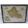 Image 1 : The Island of Oahu Map, Framed 16"x12"