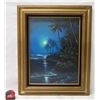 Image 1 : Maui Moon Artwork 1984 by Stephen Sands, Framed