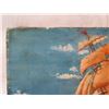 Image 3 : Outrigger Canoe Approaches Masted Ship Oil Painting on Canvas, Unframed 14"x10"