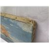 Image 8 : Outrigger Canoe Approaches Masted Ship Oil Painting on Canvas, Unframed 14"x10"